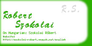 robert szokolai business card